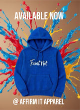 Load image into Gallery viewer, Custom Pullover Puff Print &quot;Faint Not&quot; Hoodie (Blue)
