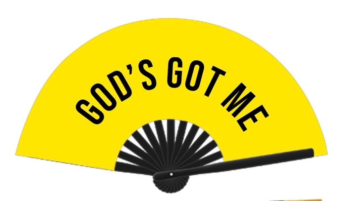 God's Got Me Clack Fan (Yellow)