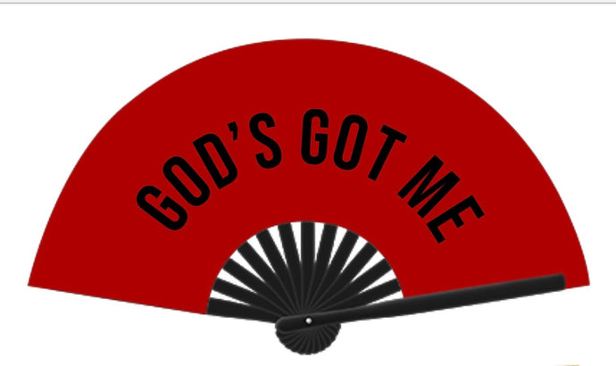 God's Got Me Clack Fan (Red)