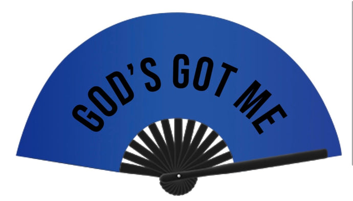 God's Got Me Clack Fan (Blue)